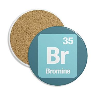Imagem de Br Bromine Caneca porta-copos ciência elemento químico pedra absorvente de proteção de mesa