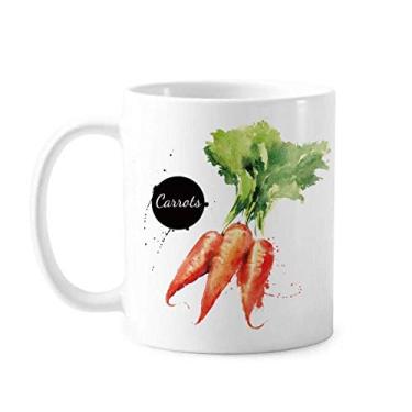 Imagem de Caneca de cerâmica e porcelana de café de cerâmica saborosa e saudável para aquarela de cenoura