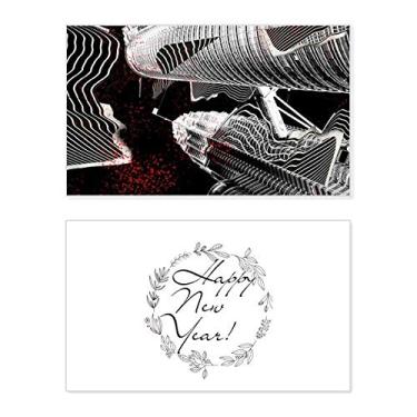 Imagem de Cartão de felicitações Urban Life Building City New Year Festival Bless Message Present