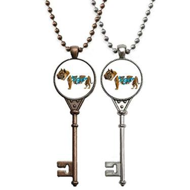 Imagem de OFFbb-USA Colar de chave com zoom do corpo de tigre para decoração de casais