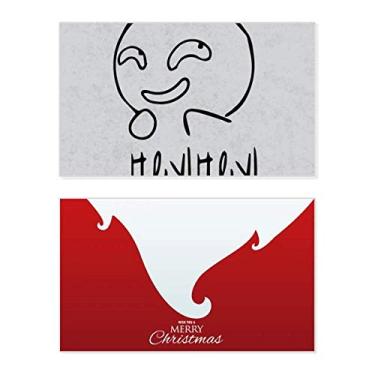 Imagem de Strange Smile Black Cute Chat Happy Holiday Merry Christmas Cartões de parabéns mensagem de Natal