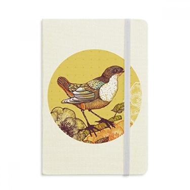 Imagem de Caderno de flores de pássaro oficial de tecido capa dura para diário clássico de desenho