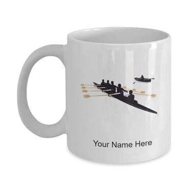 Imagem de Caneca de barco de remo personalizada, copo de café de barco de remo, ideia de presente de barco de remo, copo de café de barco de remo personalizado, caneca de café de 325 ml