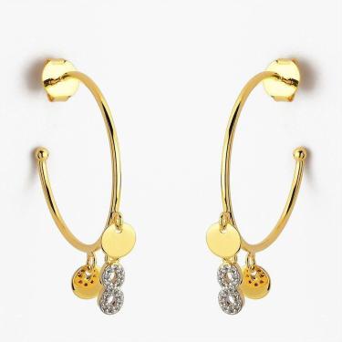 Imagem de Brinco Argola Banhada Ouro 18k