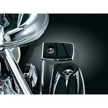 Imagem de Kuryakyn Controle de pé de motocicleta 4406: Almofada de freio de crânio zumbi para motocicletas Harley-Davidson FL 1980-2019, cromado