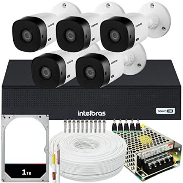 Imagem de Kit 5 cameras seguranca Intelbras 1220 Full DVR 8 Canais 1TB