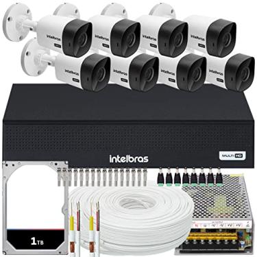 Imagem de Kit Cftv 8 Câmeras Segurança Intelbras Vhc 1120 200m De Cabo