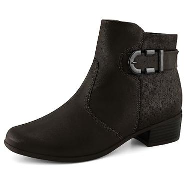 Imagem de Bota Feminina Comfortflex Roma com Fivela Marrom Escuro - 35