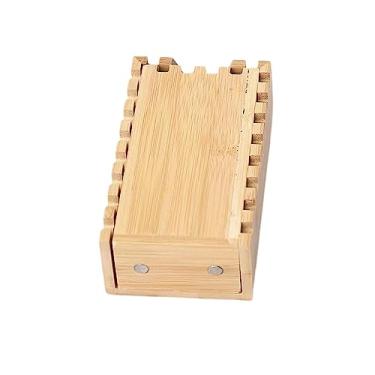 Imagem de predolo Bandeja de dados dobrável à mão para dados de bambu Estojo de rolamento de madeira para jogadores de RPG Mesa Acessório para jogos Presente, irregular