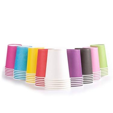 Imagem de Copos descartáveis para festas, copos de papel para faça você mesmo, copos de casamento e festa 227 g, Colour, 50