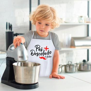 Imagem de Avental De Cozinha Infantil Pai Descolado Preto Branco