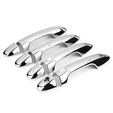 Imagem de Tampa da maçaneta da porta, 4 PCS Tampa da maçaneta da porta do carro Guarnição dianteira traseira esquerda do motorista e lado direito do passageiro Material ABS Maçaneta da porta para VIOS (XP150) 2013-2018 (banhado)