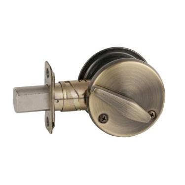 Imagem de Schlage Fechadura de cilindro único B560609 Grau 2 Lock Company com trava 12287 e 10094 Strike, acabamento em latão antigo