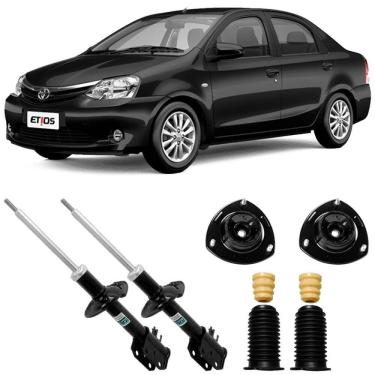 Imagem de 2 Amortecedor Etios 2012 a 2020 Dianteiro Motorista Passageiro Nakata e Kit