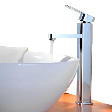 Imagem de Torneira Gourmet Slim Para Banheiro Lavabo Lavatorio com Monocomando Quente e Frio Em Aço Inoxidável + Kit de Instalação