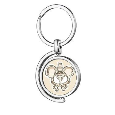 Imagem de DIYthinker Chaveiro giratório simples de esqueleto humano, chaveiro de metal, Multicolorido., M