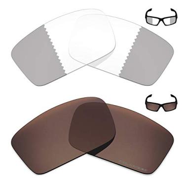 Imagem de 2 pares de lentes de reposição para óculos de sol Oakley Twitch da Mryok+ - cinza eclipse fotocromático/bronze marrom