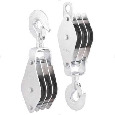 Imagem de Par Moitão/Cadernal 80mm com 3 Roldanas 6145080030 Vonder