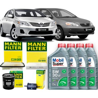 Imagem de Kit Revisão Troca De Óleo 5w30 e Filtros Toyota Corolla 1.8 2008 2009 2010 2011