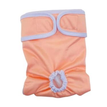 Imagem de Generic Fraldas para cães femininas, roupa íntima para animais de estimação, sem bagunça, ajustável, altamente absorvente, premium, durável, lavável, calcinha, Laranja XS