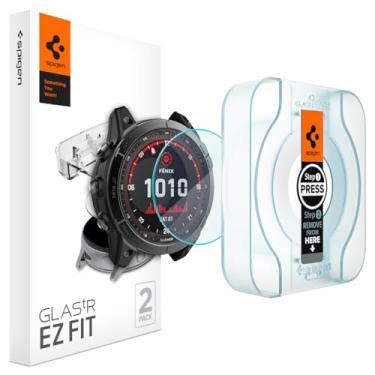 Imagem de Spigen Película de vidro temperado [GlasTR EZ FIT] projetada para Garmin Fenix 7X Solar/Fenix 7X Sapphire Solar/Fenix 7X Pro Solar/Fenix 7X Pro Sapphire Solar/Epix Pro [51 mm] - Pacote com 2