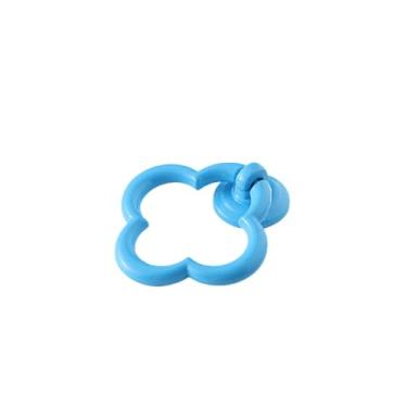 Imagem de Puxador de móveis em cores doces para armário de cozinha, puxador para gaveta de armário, alça de anel de liga de zinco, azul claro, observação, outro parafuso