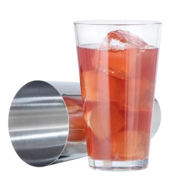 Imagem de OGGI Coqueteleira Boston - Vidro/Aço Inoxidável, 500 g/700 ml - Design Clássico Profissional, Misturador de Bebidas Estilo Bar Boston, Kit de Bartender, Acessórios Essenciais para Bar