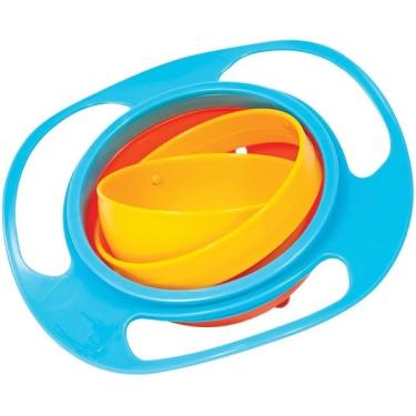 Imagem de Prato Magico Infantil Giro Bowl Giratorio 360 Bebê Buba - Azul