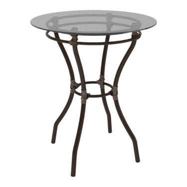 Imagem de Mesa de Jardim/Área de Lazer 60cm Vidro e Aço com Junco Sintético Multimóveis CR8005