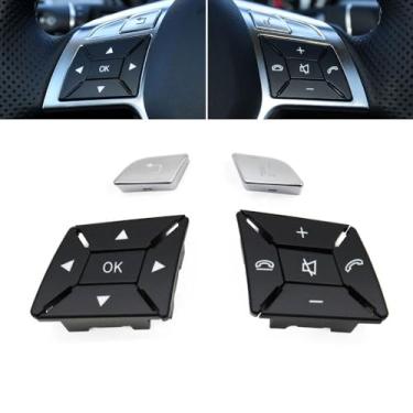 Imagem de Goodithy Capas de botão de volante, substituição de chave de botão de controle de volante preto para Mercedes Benz ML GL GLK GLA A B C E G Class W204 X204 W212 W156 W246 W207 W117 W218 (modelo B