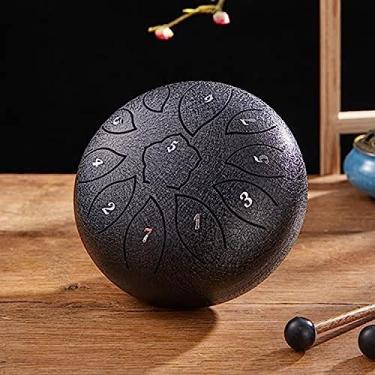 Imagem de Tambor de língua de aço 6 polegadas 11 notas C-Key Handpan Drum Instrumento de percussão de qualidade de som puro com saco de armazenamento Adesivo fonético Marretas de tambor e berços de de