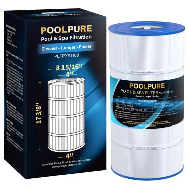 Imagem de POOLPURE Filtro de piscina PLFPXST100 substitui Hayward X-Stream CC1000, CCX1000-RE, Pleatco PXST100, Ultral-B6, Unicel C-8311, Filbur FC-1285, 817-0100N/P, Waterway Pro Clean 100, C x OD: 43 3 cm x 8