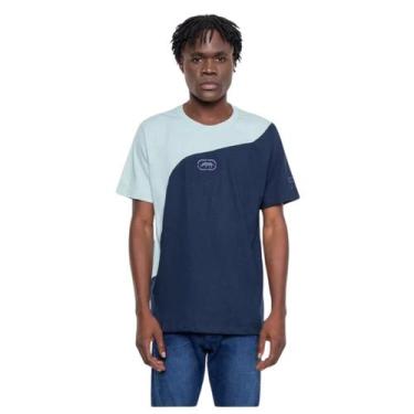 Imagem de Camiseta Ecko Especial Corte Moderno Azul Com Logo Bordado
