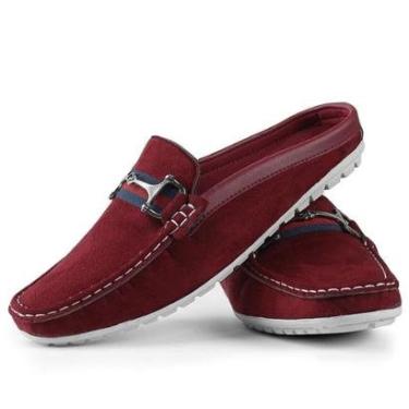 Imagem de Mocassim Mule Masculino Em Camurça La Faire  - Vermelho-Masculino