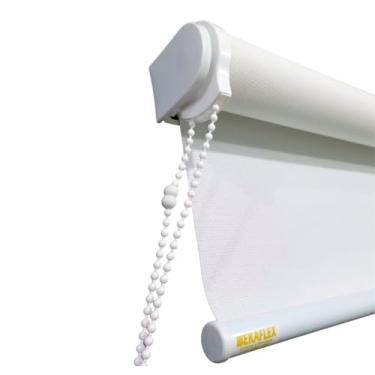 Imagem de Cortina Persiana Rolon Tela Solar branco bege preto cinza para portas e janelas de quarto sala cozinha escritório varanda decoração elegante para casa - Bekaflex (Branco, 1,30 L X 1,30 A)