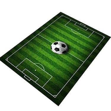 Imagem de Tapete de campo de futebol infantil para quarto de meninos, tapete de recreação para quartos de crianças, tapete de basquete antiderrapante para sala de esportes de meninos e meninas, sala de estar