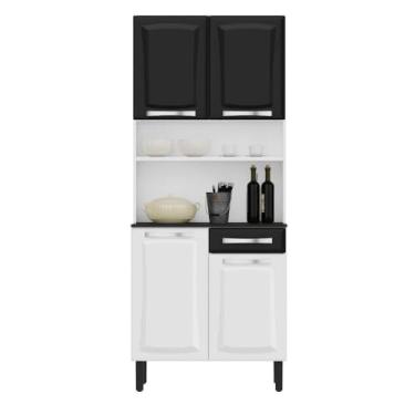 Imagem de Kit Cozinha Compacta Itatiaia Aço 4 Portas 1 Gaveta Pratika Branco Neve/preto