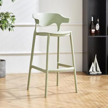 Imagem de Bancos de bar modernos, bancos de bar com encosto, elevador giratório ajustável a gás, banco de couro para café da manhã, balcão, cozinha e casa, B, 49 * 48 * 75 * 99 cm