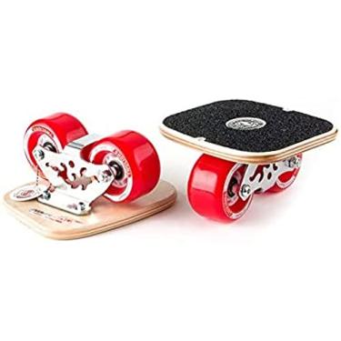 Imagem de Patins portáteis Roller Road Drift Skates Placa antiderrapante caminhão de alumínio, Freeline Drift Skates com deck de bordo com rodas de pu de alto rebote, vermelho