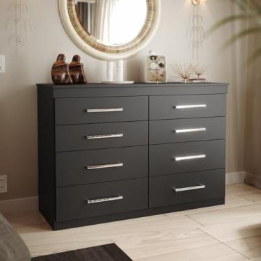 Imagem de Cômoda 8 Gavetas 135 X 93,3 Cm Gênova Plus Preto