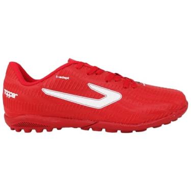 Imagem de Chuteira Topper Society Blast Masculino Original (Vermelho e Branco, BR, Adulto, Numérico, 43)