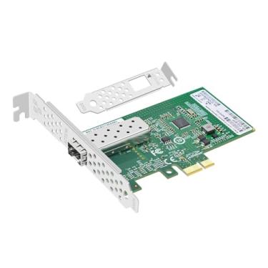 Imagem de Bucaoz Placa de rede Gigabit Ethernet SFP de porta única, com chip Intel I210 PCIe X1, controlador de cartão LAN INC, compatível com Windows Server/Linux/VMware
