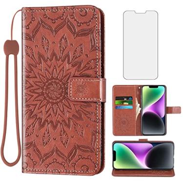 Imagem de Capa de telefone para iPhone 14 Plus 6,7 polegadas com protetor de tela de vidro temperado capa flip fina suporte para cartão i-Phone 14+ iPhone14Plus 5G i i14 + iPhone14 14Plus feminino masculino