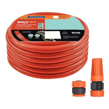 Imagem de Mangueira Antitorção ATS PVC 3 Camadas C/ Kit Esguicho 25metros Tramontina