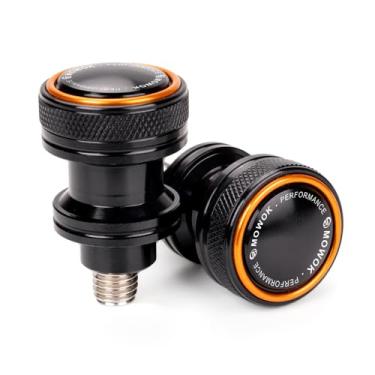 Imagem de MOWOK Adequado para duke 390 125 200 250 690 790 890 990 1290 1050 1090 1190 Adventure 690 SMC-R RC125 RC200 RC390 Motocicleta Swingarm Spools Sliders M10 x1. 5 parafusos de suporte (Laranja)