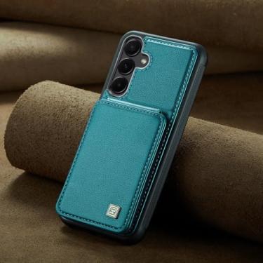 Imagem de Capa de couro carteira de cartões verticais para Samsung Galaxy S24 Ultra S23 FE S21 S22 Plus A15 A25 A35 A55 Capa com suporte magnético, azul, para Sumsung A55