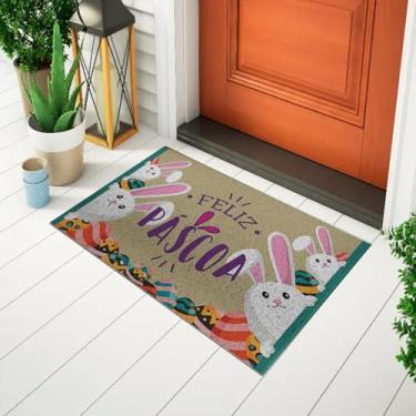 Imagem de Capacho Tapete Criativo e Decoratico Para Porta Estampado Páscoa - Feliz Páscoa Divertido Ca0594