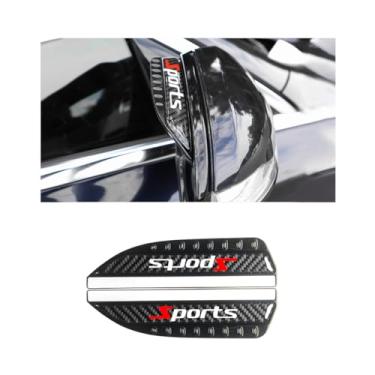 Imagem de Suvnie 2 peças espelho retrovisor de carro protetor de viseira de chuva, espelho retrovisor automotivo de fibra de carbono, espelho lateral de chuva, espelho universal de veículo para carro, caminhão,