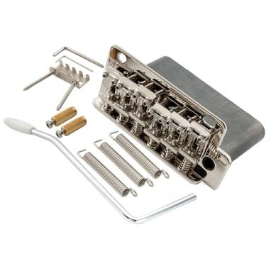 Imagem de Wilkinson WV2-SB 54mm Ponte Tremolo 2 Pivôs com Carrinhos Vintage e 41mm Bloco Aço para Guitarra estilo ST, Niquelada