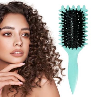 Imagem de KVV Curl Define Escova para cabelos cacheados, reduz puxar, modelar e definir cachos com garras, escova profissional para mulheres e homens (COLORIDA)